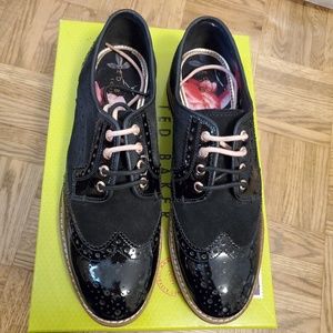 Ted Baker Patent Suede Loafers size 36